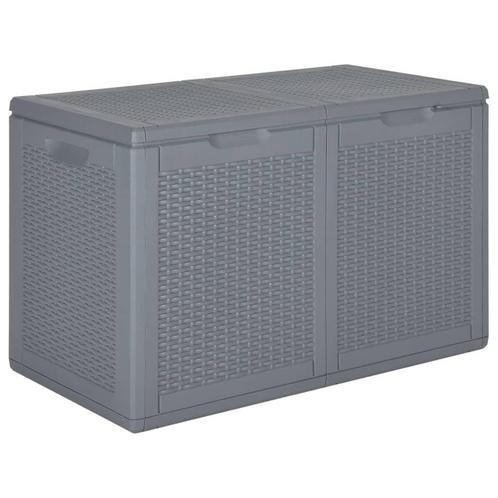 vidaXL Tuinbox 180 L PP rattan grijs, Tuin en Terras, Overige Tuin en Terras, Nieuw, Verzenden