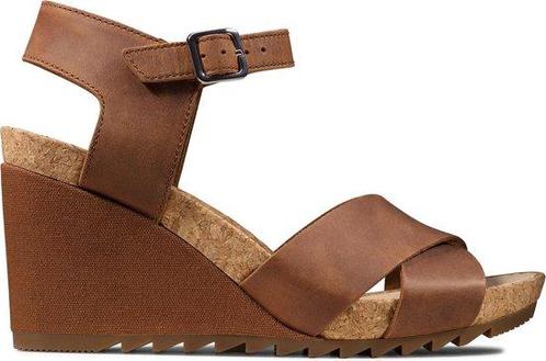 Clarks - 38 - Flex Sun Dames Sandalen - Tan Leather, Kleding | Dames, Schoenen, Verzenden