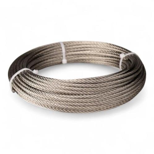 Staalkabel  Rvs 8mm 20m 7x7  - Vrij stugge kabel, Doe-het-zelf en Verbouw, IJzerwaren en Bevestigingsmiddelen, Verzenden