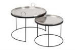 Set van 2 ronde salontafels ELEMENTS 65cm zilverzwart, Ophalen of Verzenden, Nieuw
