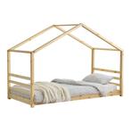 Kinderbed houten bed huisbed met bedbodem 90x200 hout, Kinderen en Baby's, Kinderkamer | Bedden, Nieuw, Verzenden