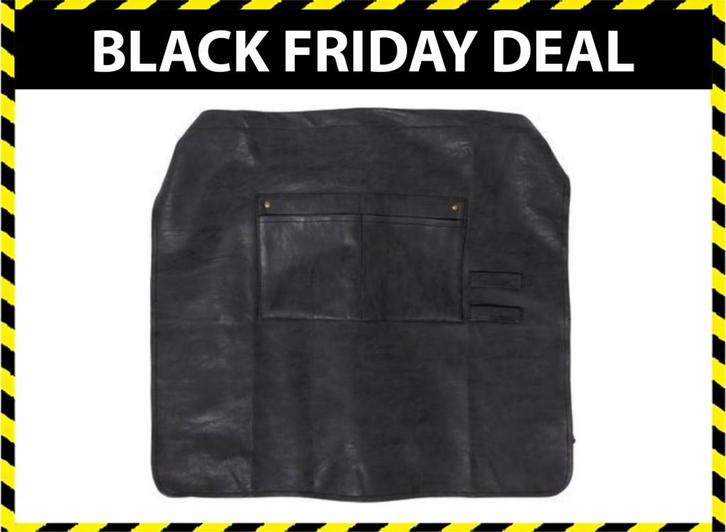 SENZA BBQ Half Schort - Grijs - 2 Vakken - PU Leer, Huis en Inrichting, Keuken | Textiel, Nieuw, Verzenden