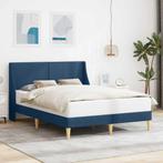 vidaXL Bedframe met hoofdeinde Blauw 120 x 190 cm Stof, Verzenden, Nieuw, Blauw, Stof