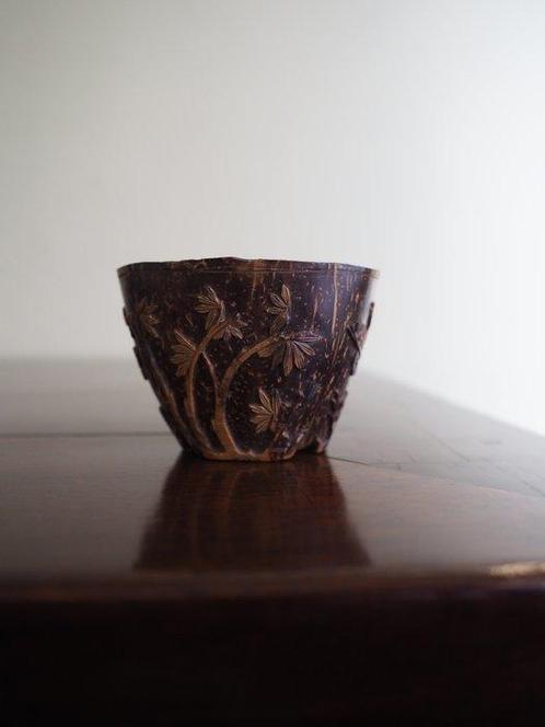 Beker - coconut - Zeer zeldzame kokosbeker, Antiek en Kunst, Antiek | Overige Antiek