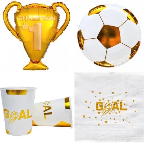 31-delige voetbal decoratie set wit met goud Kampioen, Sport en Fitness, Voetbal, Overige typen, Nieuw, Verzenden