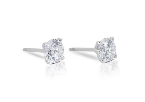 Oorbellen - 18 karaat Witgoud - 1.09ct. tw. Diamant, Sieraden, Tassen en Uiterlijk, Oorbellen