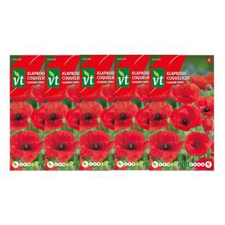 Klaprooszaad | VT | 5 stuks (Rood), Tuin en Terras, Bloembollen en Zaden, Verzenden