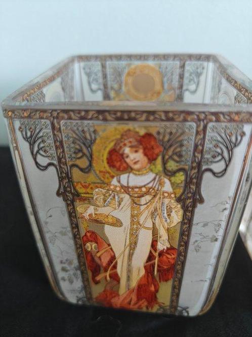 Goebel - Mucha - Kaarsenhouder (2) - Glas - theelichthouders, Antiek en Kunst, Antiek | Glas en Kristal