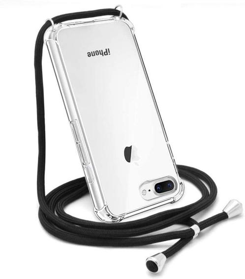 iPhone 7 Plus / 8 Plus Transparant TPU Hoesje met Koord Cros, Telecommunicatie, Mobiele telefoons | Hoesjes en Frontjes | Apple iPhone