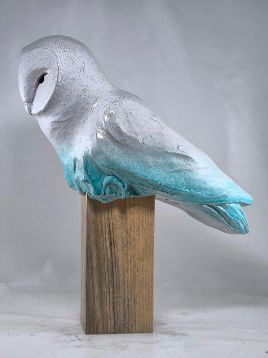 Federico Alibrio - Blue Barn owl, Antiek en Kunst, Kunst | Designobjecten