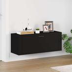 vidaXL Wandschoenenkast 100x35x38 cm bewerkt hout zwart, Verzenden, Nieuw