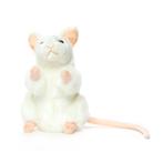 Hansa pluche muis knuffel wit 16 cm - Knuffel muizen