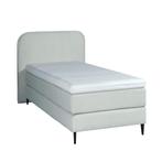 Mörgenn Bouclé Eenpersoons Boxspring Wit 90x200, Verzenden, Nieuw, Wit, Modern