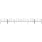 vidaXL Tuinhek met speren bovenkant (1-1,25)x10,2 m staal, Verzenden, Nieuw, IJzer, 1 tot 2 meter