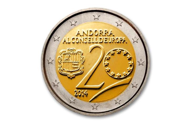 2 euro Raad van Europa 2014 - Andorra, Postzegels en Munten, Munten | Europa | Euromunten, Verzenden