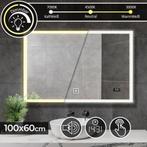 Badkamerspiegel met verlichting - Wandspiegel - 100x60 cm -, Verzenden, Zo goed als nieuw