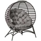 TRUUSK Papasan Tuinstoel 2 Manden Kussen Ovaal Loungestoel O, Verzenden, Nieuw