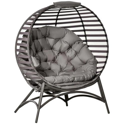 TRUUSK Papasan Tuinstoel 2 Manden Kussen Ovaal Loungestoel O, Tuin en Terras, Overige Tuin en Terras, Nieuw, Verzenden