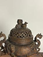 Foo Dog / Draken Wierookbrander 20 cm - Brons - China - Eind, Antiek en Kunst