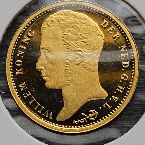 Nederland. Wilhelmina. 10 Gulden 1818 replica in 14 karaat, Postzegels en Munten, Munten | Nederland