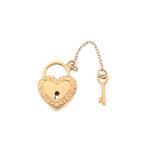 Gouden hanger van een hart met sleutel (liefde), Sieraden, Tassen en Uiterlijk, Bedels, Overige merken, Goud, Gebruikt, Ophalen of Verzenden