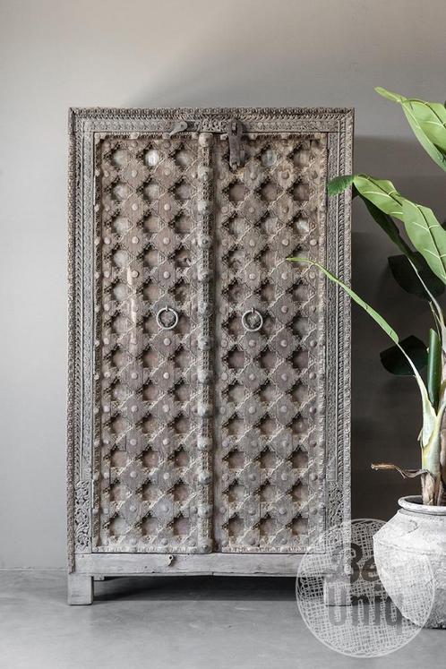 Oude landelijke kast | India | H176 x B99 x D46 cm, Huis en Inrichting, Kasten | Boekenkasten, Nieuw, Verzenden