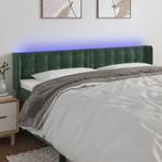 vidaXL Hoofdbord LED 203x16x78/88 cm fluweel donkergroen, Verzenden, Nieuw, Groen, Stof