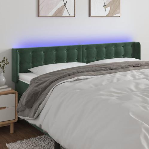 vidaXL Hoofdbord LED 203x16x78/88 cm fluweel donkergroen, Huis en Inrichting, Slaapkamer | Bedden, Groen, Nieuw, Stof, Verzenden
