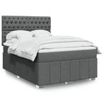 vidaXL Boxspring met matras stof donkergrijs 160x200 cm, Huis en Inrichting, Slaapkamer | Bedden, Verzenden, 200 cm, 160 cm, Nieuw