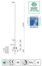 5 meter lantaarnpaal / lichtmast geanodiseerd aluminium...., Nieuw