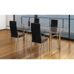 vidaXL Eetkamerstoelen 4 st kunstleer zwart, Huis en Inrichting, Stoelen, Verzenden, Nieuw, Zwart