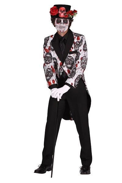 Gevoerde Mexican Skull Frackjas Heren - L, Kleding | Dames, Carnavalskleding en Feestkleding, Kleding, Nieuw, Verzenden