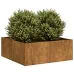 vidaXL Plantenbak roestig 80x80x30 cm weervast staal, Verzenden, Nieuw, Metaal