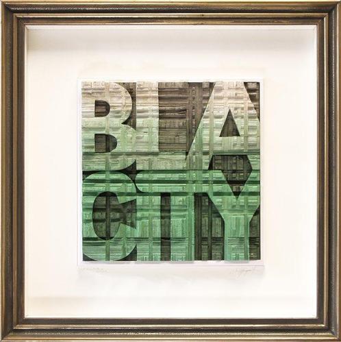Francesco Alpigiano - BLA CITY BLA GREEN, Bassorilievo,, Antiek en Kunst, Kunst | Schilderijen | Modern