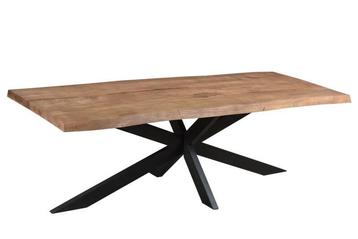 Eettafel Nairobi Spider – Naturel Mangohout &amp; Zwart Staal beschikbaar voor biedingen