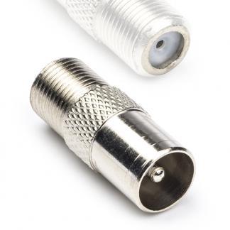 F connector - coax (IEC) adapter - Nedis, Computers en Software, Pc- en Netwerkkabels, Nieuw, Verzenden