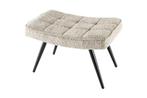 Moderne kruk SCANDINAVIA champagne greige bouclé zwarte, Ophalen of Verzenden, Nieuw