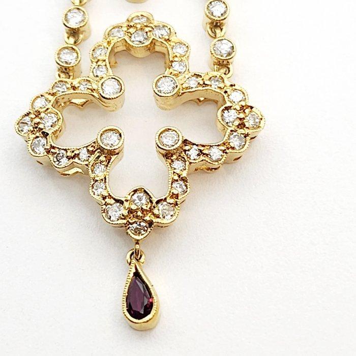 Choker halsketting - 18 karaat Geel goud - 0.80ct. tw., Sieraden, Tassen en Uiterlijk, Antieke sieraden