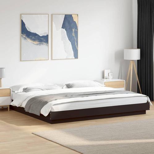 vidaXL Bedframe met LED-verlichting bewerkt hout zwart, Huis en Inrichting, Slaapkamer | Bedden, Overige maten, 200 cm, Zwart