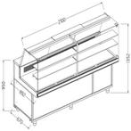 Statische gekoelde toonbankvitrine voor snacks_hoge ruiten,, Verzenden, Nieuw in verpakking