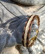 Paardenhaar armband met 3 vierkant gevlochten vlechten, Verzenden, Nieuw