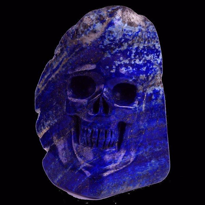 502 g AA 10,90 cm Lapislazuli schedel moderne beeldhouwkunst, Verzamelen, Mineralen en Fossielen