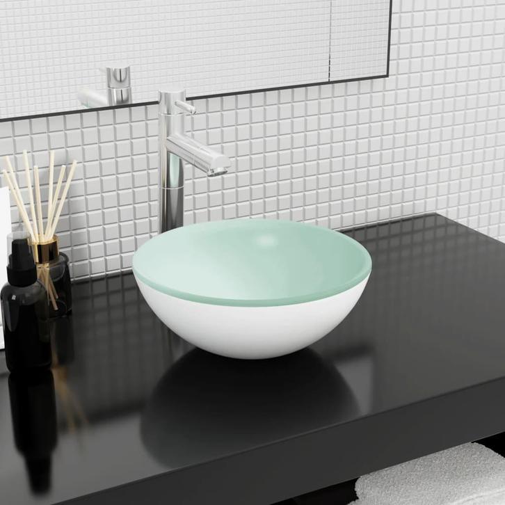 vidaXL Wasbak 30x12 cm gehard glas wit, Doe-het-zelf en Verbouw, Sanitair, Nieuw, Verzenden