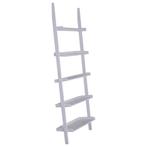 5 Tier Ladder Plank Boekenkast Archiefrek-Wit