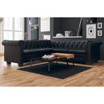 vidaXL Hoekbank 5-zits Chesterfield-stijl kunstleer zwart, Verzenden, Hoekbank, Nieuw, Leer