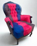 Fauteuil - Fluweel, Hout - Barok patchwork fauteuil, Antiek en Kunst