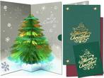 Schitterende fonkelende groene kerstboom pop-up kerstkaart, Verzenden, Nieuw