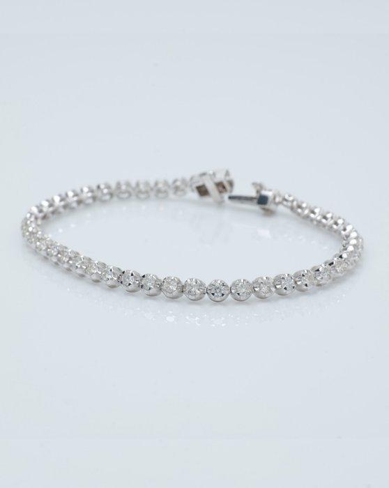 Tennis armband - 14 karaat Witgoud - 1.95ct. tw. Diamant, Sieraden, Tassen en Uiterlijk, Antieke sieraden