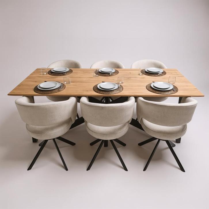 Tafel Rechthoekig Eikenhout  Matrix  180x90, Huis en Inrichting, Tafels | Eettafels