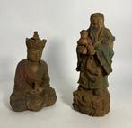 Shou Lao en Guanyin - Hout - China - Eind 20e eeuw, Antiek en Kunst